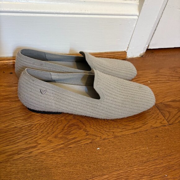 Vivaia Rosie Square-Toe Fluffy Loafers in Grey - 40 - Picture 1 of 9